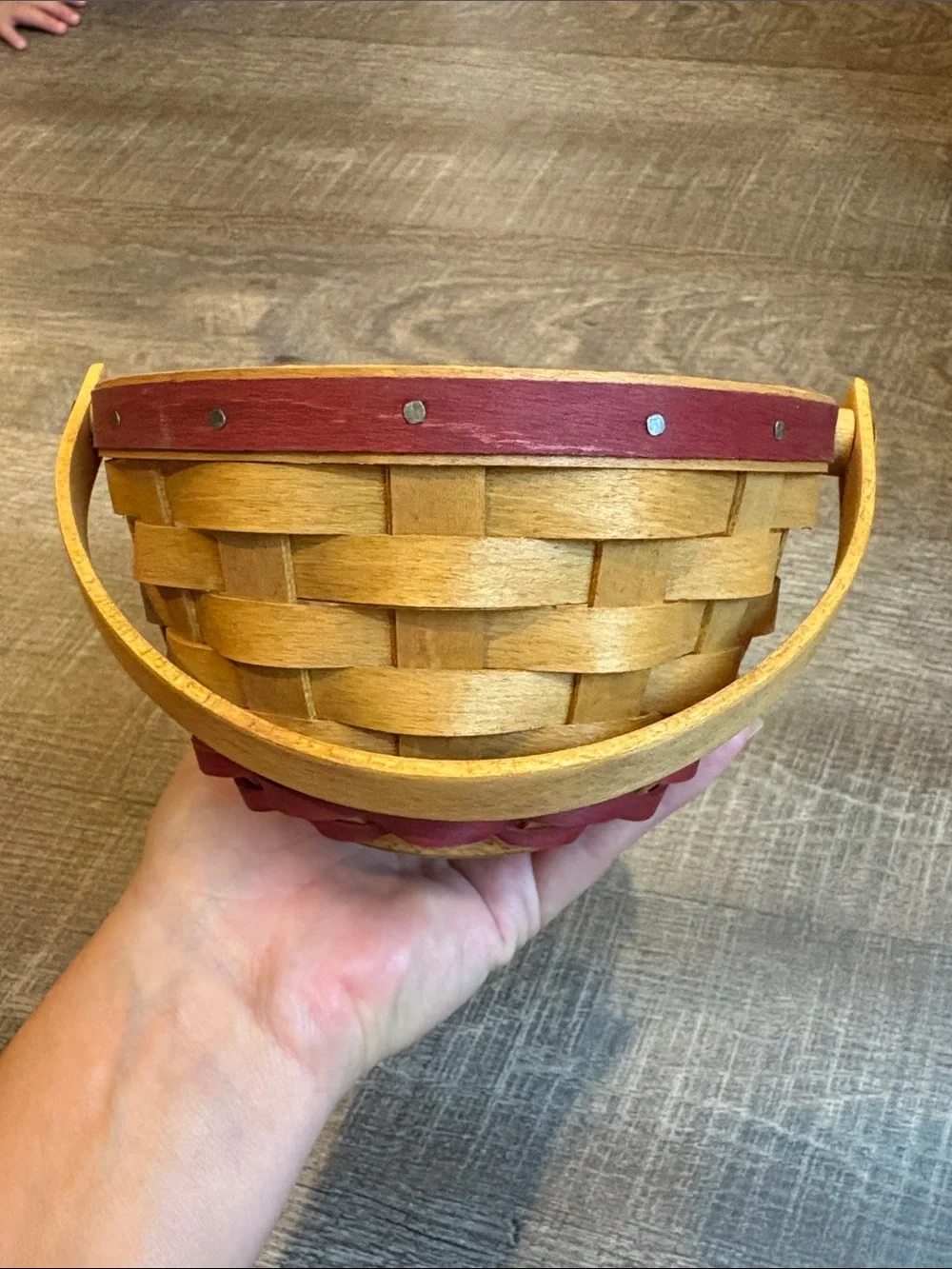 Longaberger 2004 Gumdrop Tree Trimming Christmas Basket with Tie On & Protector